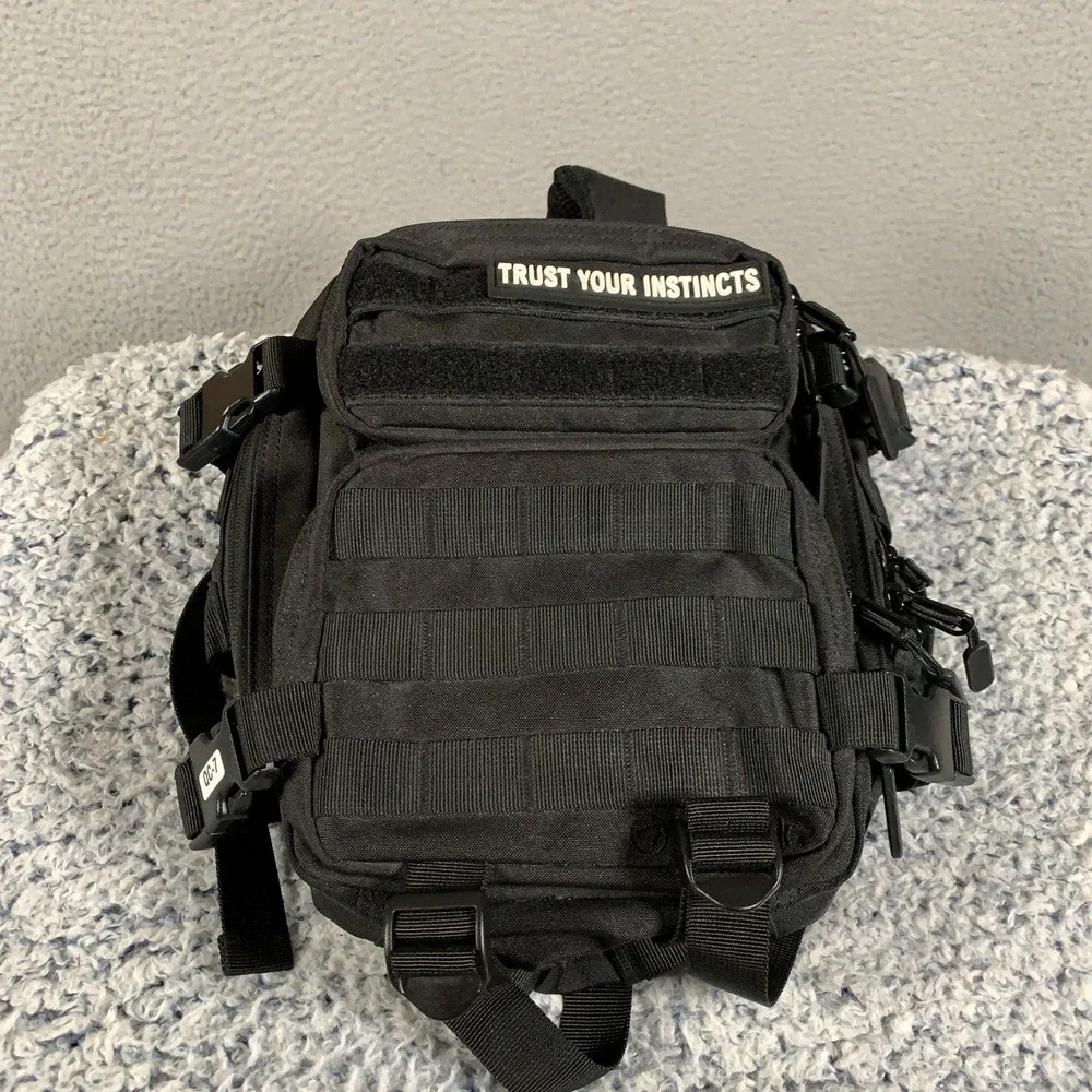 WOLFpak Mini Backpack Unisex OS Black Tactical Gym Bag MOLLE Ruck Pack Rucking